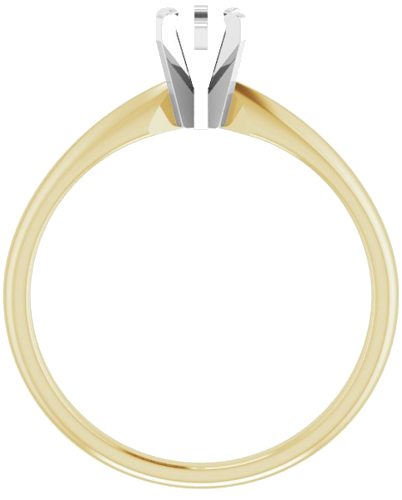 14K Yellow White 6 x 4 mm Pear Solitaire Engagement Ring Mounting (2)