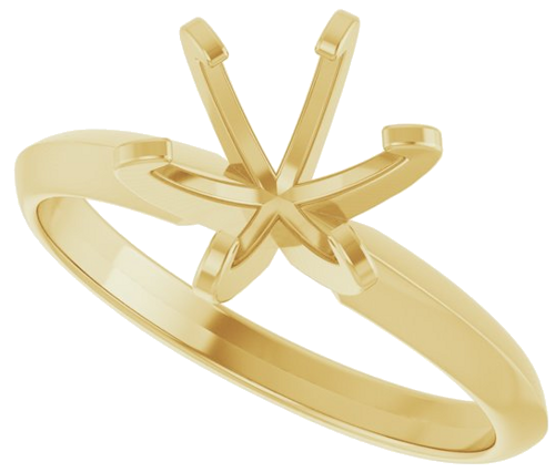 Sužadėtuvių Žiedas „Solitaire“ 585 Geltonojo Aukso Round 7.4mm (5)