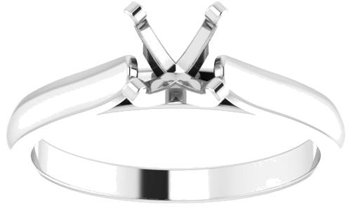 14K White 5.5 mm Round Solitaire Engagement Ring Mounting (3)