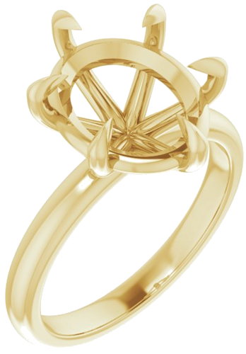 14K Yellow 12x10 mm Oval Solitaire Engagement Ring Mounting (1)