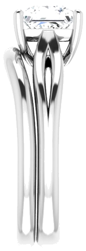 14K White 6 mm Square Engagement Ring Mounting (9)