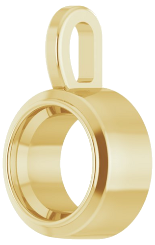 14K Yellow 6.5 mm Round Bezel-Set Pendant Mounting (2)