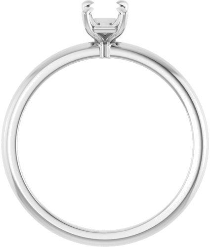 14K White  6x4 mm Emerald Solitaire Engagement Ring Mounting (2)