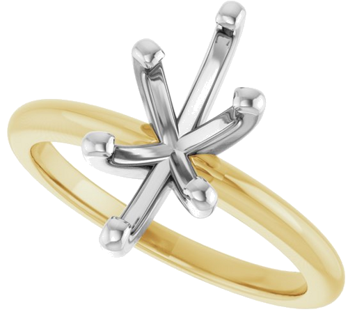 14K Yellow   White  12x6 mm Marquise Solitaire Engagement Ring Mounting (5)