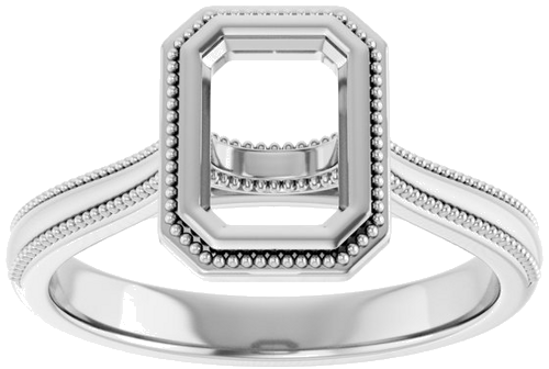 Sužadėtuvių Žiedas „Solitaire“ 585 Baltojo Aukso Emerald 7mm x 5mm (3)