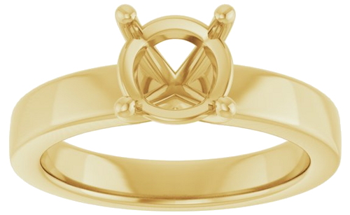 14K Yellow 7.4 mm Round Solitaire Engagement Ring Mounting (3)