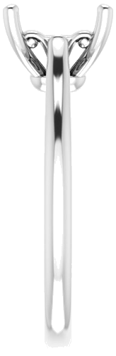 Platinum 6.5 mm Square Solitaire Engagement Ring Mounting (4)