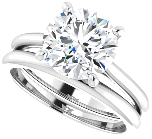 14K White 8.8 mm Round Solitaire Engagement Ring Mounting (10)