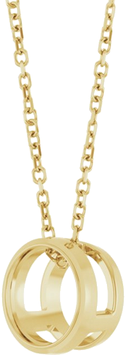 14K Yellow 7 mm Round Solitaire Bezel-Set 16-18  Necklace Mounting (2)