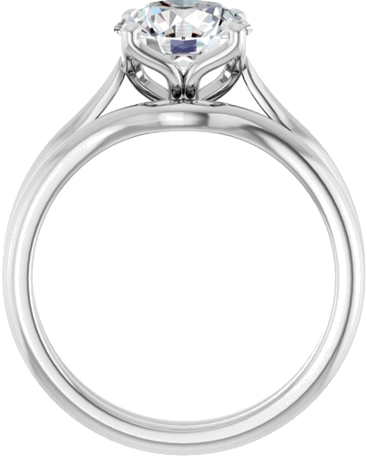 14K White  8 mm Round Solitaire Engagement Ring Mounting (7)