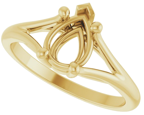 Sužadėtuvių Žiedas „Split Shank“ 585 Geltonojo Aukso Pear Shape 8mm x 6mm (5)