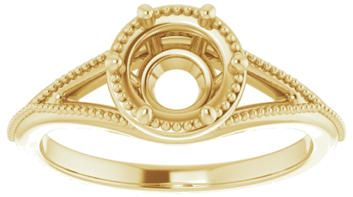 Sužadėtuvių Žiedas „Solitaire“ 585 Geltonojo Aukso Round 6.5mm (3)