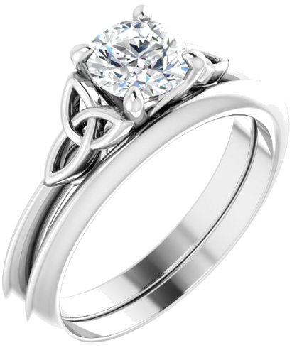 14K White 5.8 mm Round Solitaire Engagement Ring Mounting (6)