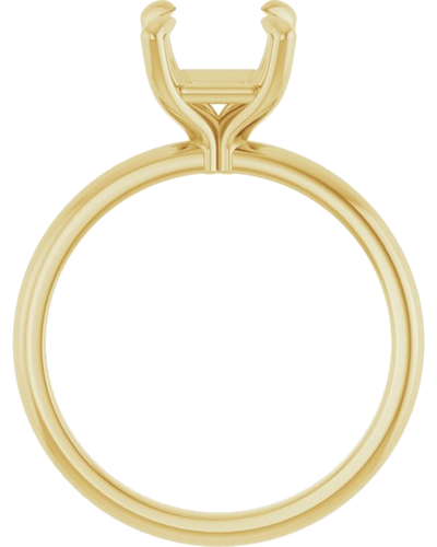 14K Yellow  7x7 mm Asscher Solitaire Engagement Ring Mounting (2)