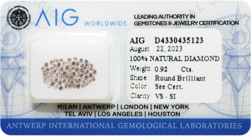 0.92 ct. Apvalūs Briliantai Natural Mix Pink 1.38-1.50 mm (74 vnt) (1)