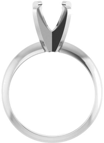 14K White 9x7 mm Oval Solitaire Engagement Ring Mounting (2)