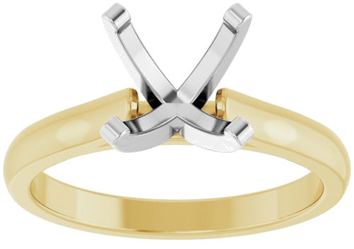 Sužadėtuvių Žiedas „Solitaire“ 585 Baltojo Ir Geltonojo Aukso Round 8.2mm (3)