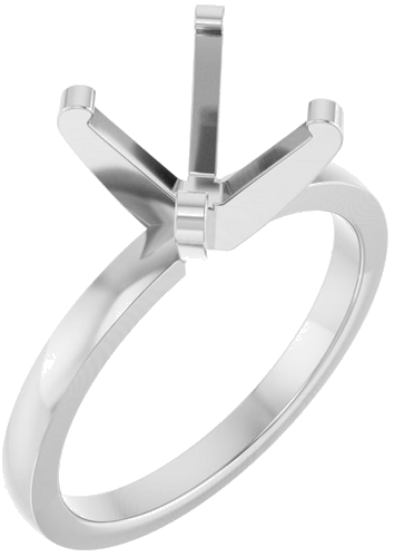 14K White 8.7 mm Round 4-Prong Engagement Ring Mounting (1)