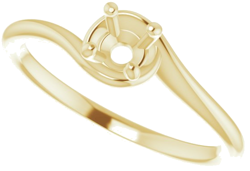14K Yellow 4.1 mm Round Engagement Ring Mounting (5)