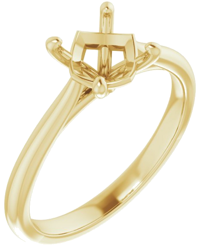 Sužadėtuvių Žiedas „Solitaire“ 585 Geltonojo Aukso Round 7mm (1)