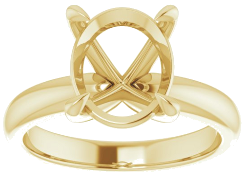 Sužadėtuvių Žiedas „Solitaire“ 585 Geltonojo Aukso Oval 11mm x 9mm (3)