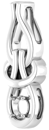 14K White  4.1 mm Round Pendant Mounting (2)