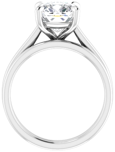 14K White  8 mm Cushion Solitaire Engagement Ring Mounting (7)