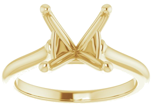 14K Yellow 10 mm Round Solitaire Engagement Ring Mounting (3)