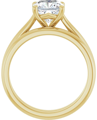 14K Yellow 7 mm Cushion Solitaire Engagement Ring Mounting (7)