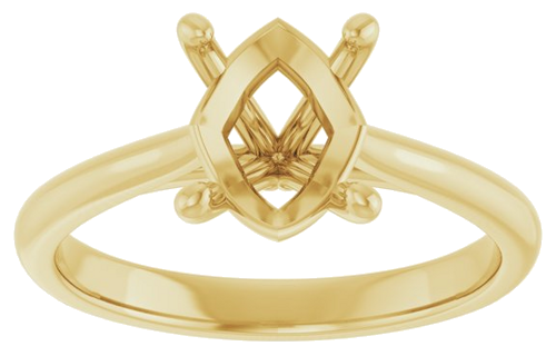 14K Yellow 9x7 mm Oval Solitaire Engagement Ring Mounting (3)