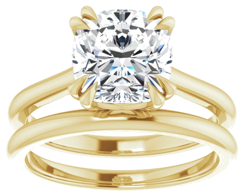 Sužadėtuvių Žiedas „Solitaire“ 585 Geltonojo Aukso Cushion 8mm (8)