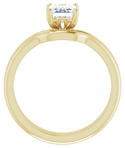 Sužadėtuvių Žiedas „Solitaire“ 585 Geltonojo Aukso Emerald 7mm x 5mm (7)