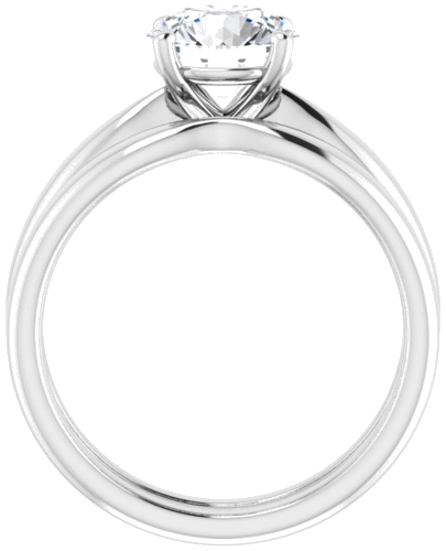 14K White  7.4 mm Round Solitaire Engagement Ring Mounting (7)