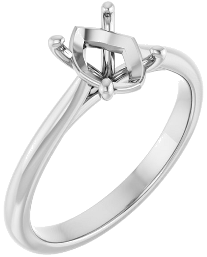 Sužadėtuvių Žiedas „Solitaire“ 950 Platinos Oval 8mm x 6mm (1)