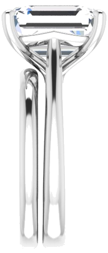 14K White 11x9 mm Emerald Solitaire Engagement Ring Mounting (9)