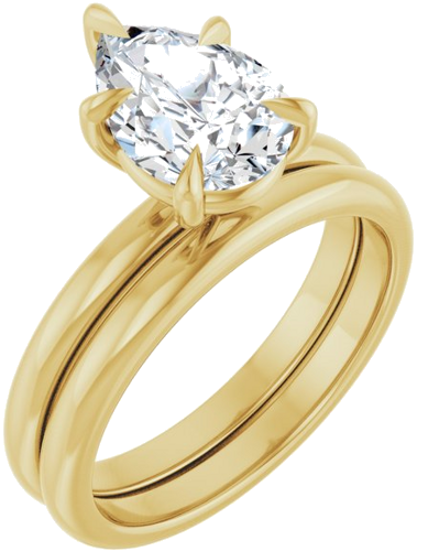 Sužadėtuvių Žiedas „Solitaire“ 585 Geltonojo Aukso Pear Shape 10mm x 7mm (6)