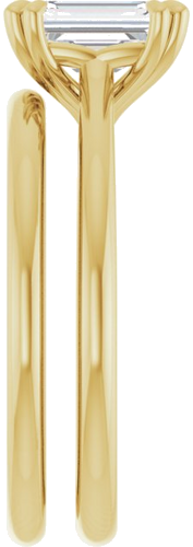 14K Yellow 7x5 mm Emerald Solitaire Engagement Ring Mounting (9)