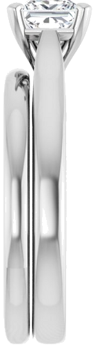 Sužadėtuvių Žiedas „Solitaire“ 585 Baltojo Aukso Square 5mm (9)