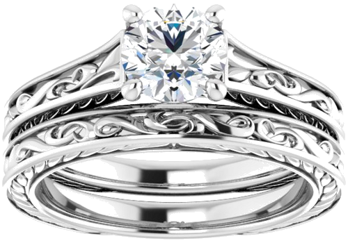 Sužadėtuvių Žiedas „Scroll Solitaire“ 925 Sidabro Round 6mm (8)