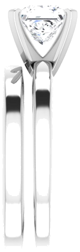 14K White 6x6 mm Square Solitaire Engagement Ring Mounting (9)