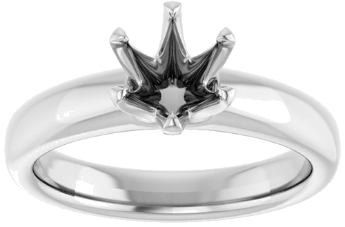 14K White 6.5 mm Round Engagement Ring Mounting (3)