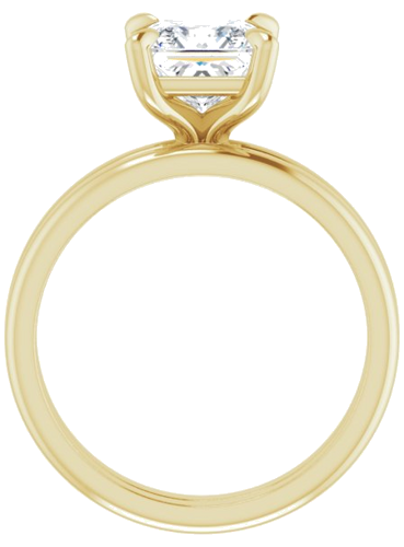 14K Yellow  6.5x6.5 mm Square Solitaire Engagement Ring Mounting (7)