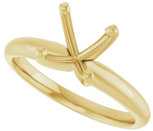 14K Yellow 9.1-9.7 mm Round 4-Prong Solitaire Ring Mounting (5)