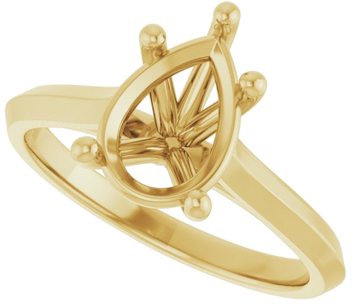 Sužadėtuvių Žiedas „Solitaire“ 585 Geltonojo Aukso Pear Shape 10mm x 7mm (5)