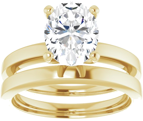 Sužadėtuvių Žiedas „Solitaire“ 585 Geltonojo Aukso Oval 9mm x 7mm (8)