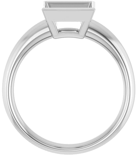 14K White 7 mm Square Engagement Ring Mounting (2)