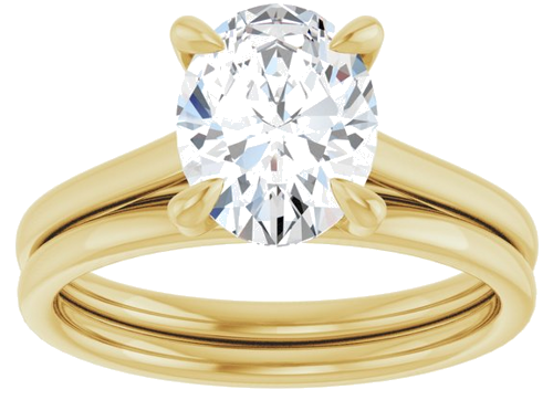 18K Yellow  9x7 mm Oval Solitaire Engagement Ring Mounting (8)