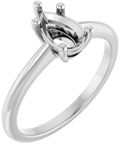 Sužadėtuvių Žiedas „Solitaire“ 417 Baltojo Aukso Pear Shape 8mm x 5mm (1)