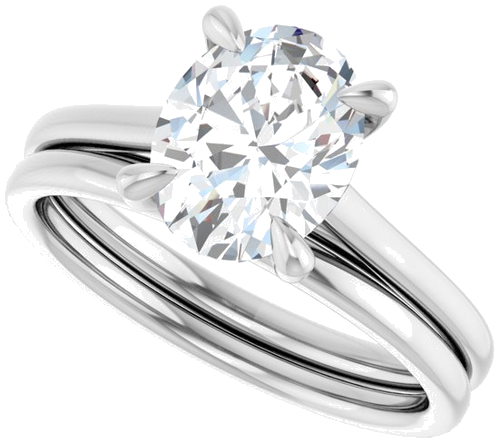 Sužadėtuvių Žiedas „Solitaire“ 950 Platinos Oval 9mm x 7mm (10)
