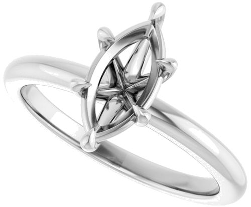 14K White 10x5 mm Marquise Solitaire Engagement Ring Mounting (5)